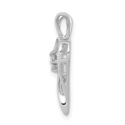 14 K Weißgold AA 0,1 ct. Echter Diamant-Herz-Anhänger
