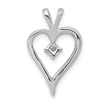14 K Weißgold AA 0,1 ct. Echter Diamant-Herz-Anhänger
