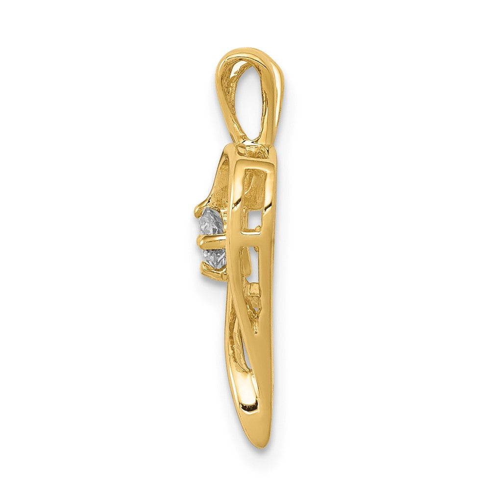 14K Gelbgold AA 0,1 ct. Echter Diamant Herz-Anhänger