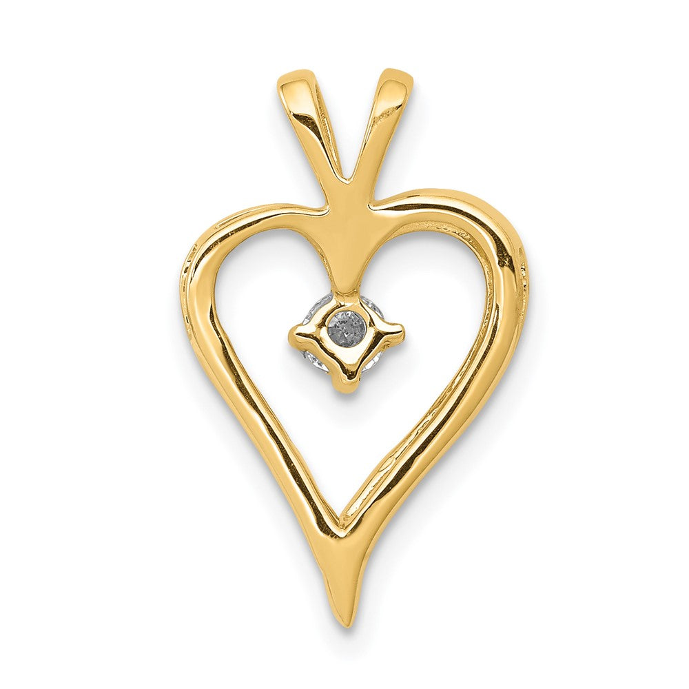 14K Gelbgold AA 0,1 ct. Echter Diamant Herz-Anhänger