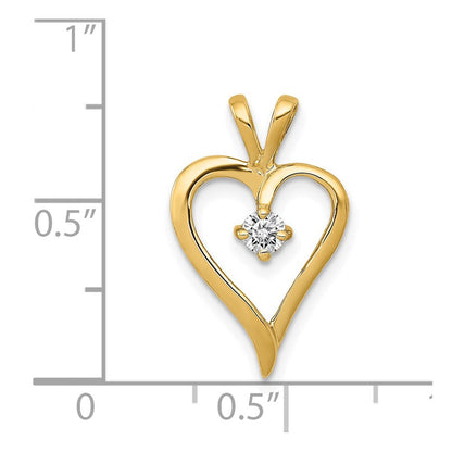 14K Gelbgold AA 0,1 ct. Echter Diamant Herz-Anhänger