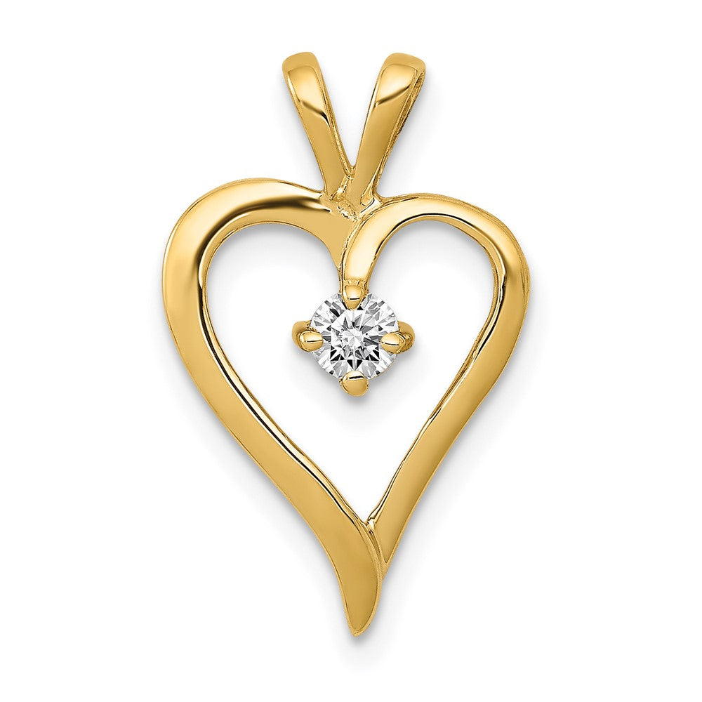 14K Gelbgold AA 0,1 ct. Echter Diamant Herz-Anhänger