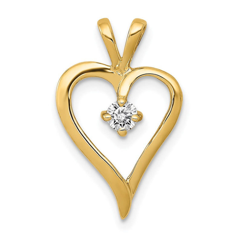 14K Gelbgold AA 0,1 ct. Echter Diamant Herz-Anhänger