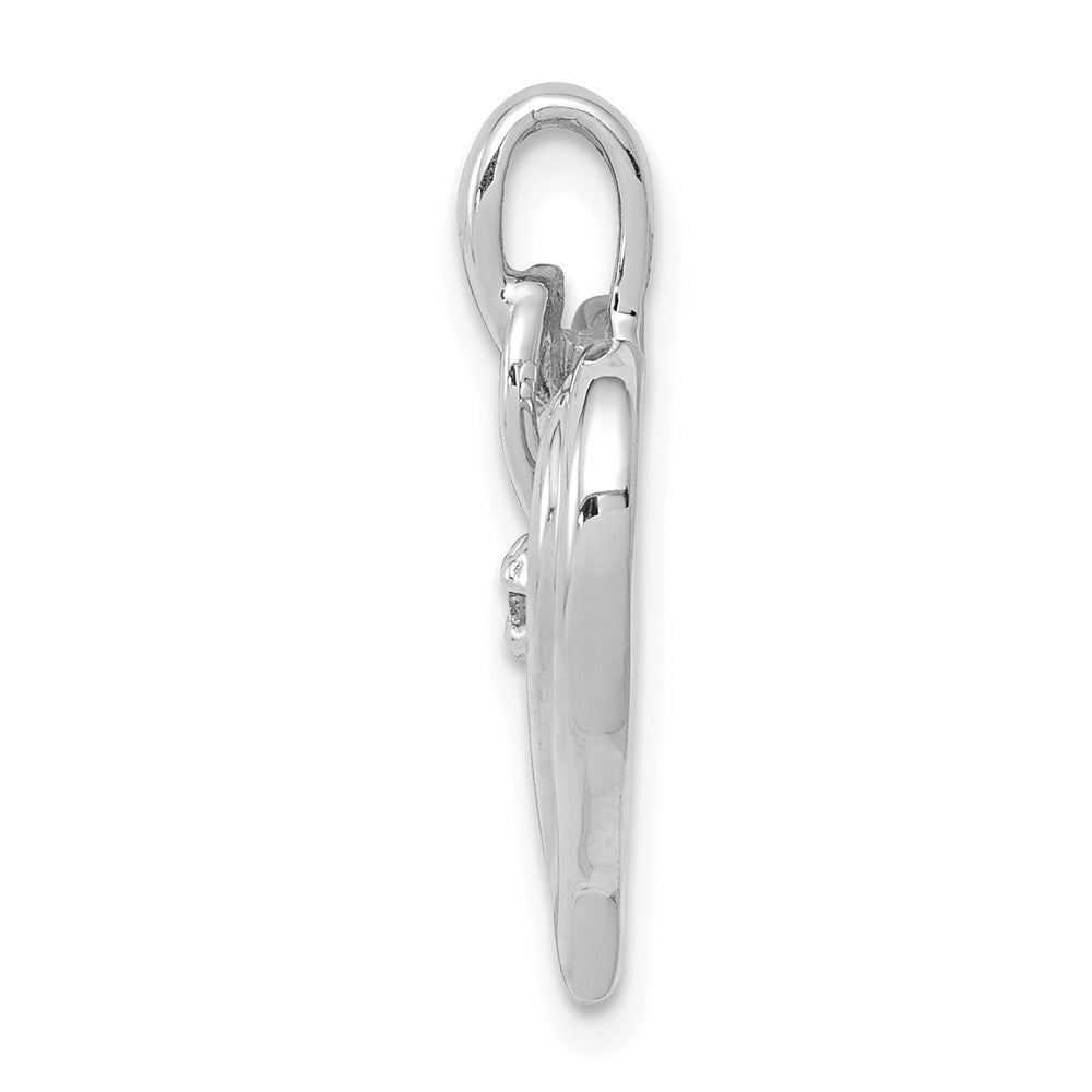 14K Weißgold AA 0,01 ct. Echter Diamant-Herz-Anhänger