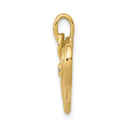 14K Gelbgold AA 0,01 ct. Echter Diamant-Herzanhänger