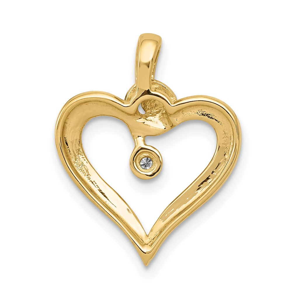 14K Gelbgold AA 0,01 ct. Echter Diamant-Herzanhänger