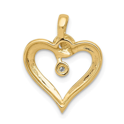 14K Gelbgold AA 0,01 ct. Echter Diamant-Herzanhänger