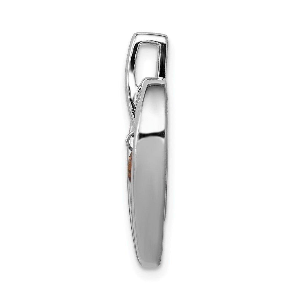 14K Weißgold 0,17 ct. Roter Echter Diamant Doppelherz-Anhänger