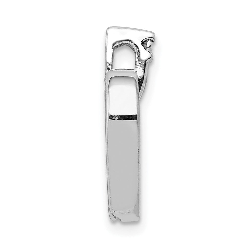 14k Weißgold Anhänger mit 0,01 ct. echtem Diamant, doppeltes Herz