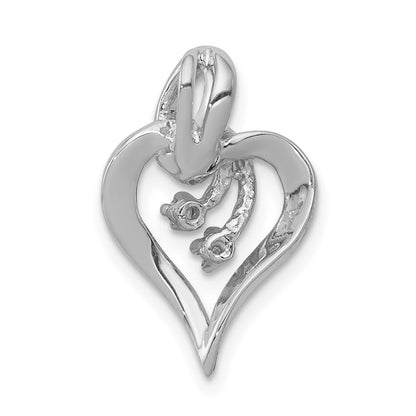 14k Weißgold AA Diamant-Herz-Anhänger, Fancy-Schliff