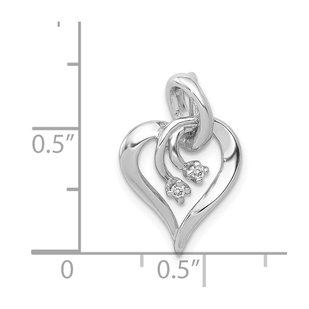 14k Weißgold AA Diamant-Herz-Anhänger, Fancy-Schliff