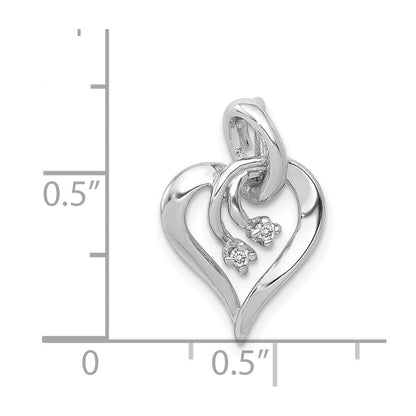14k Weißgold AA Diamant-Herz-Anhänger, Fancy-Schliff