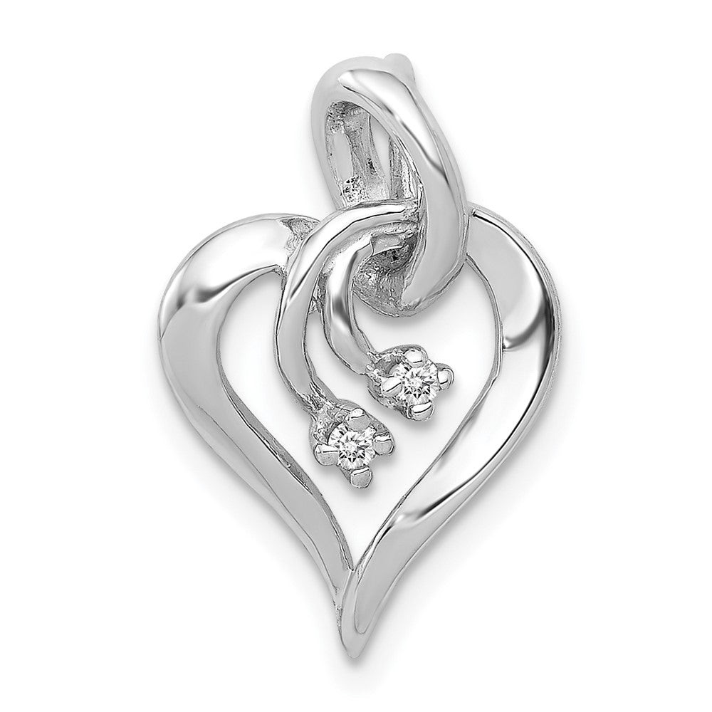 14k Weißgold AA Diamant-Herz-Anhänger, Fancy-Schliff