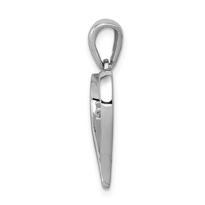 14K Weißgold Herz-Anhänger mit 0,05 ct. echtem Diamant