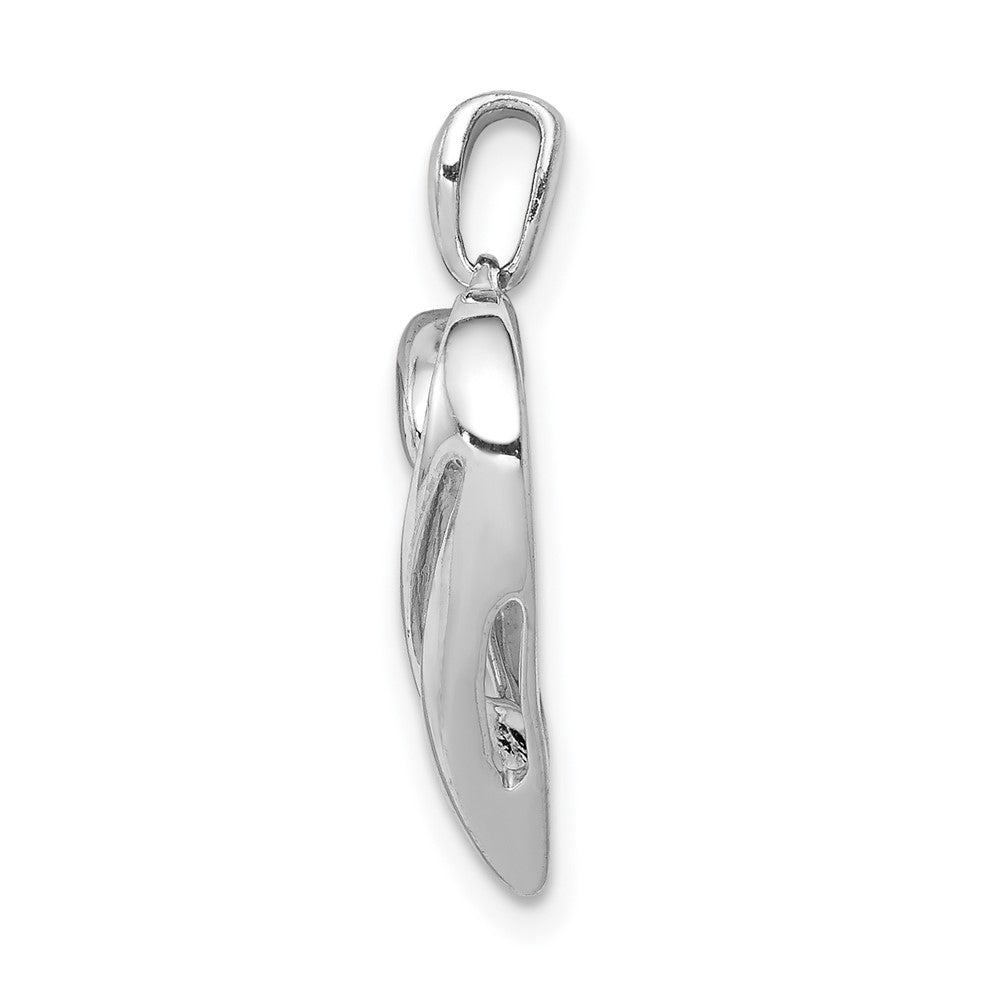 14K Weißgold 1/15ct. Echt Diamant Herz Anhänger