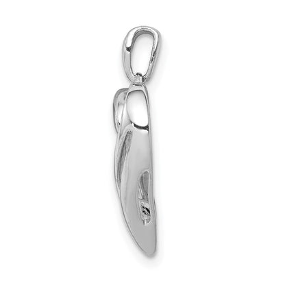 14K Weißgold 1/15ct. Echt Diamant Herz Anhänger