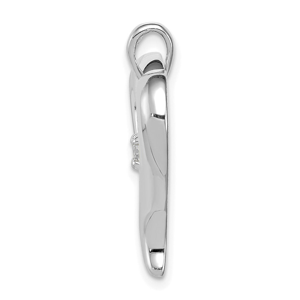 14K Weißgold AA Echter Diamant Herz-Anhänger