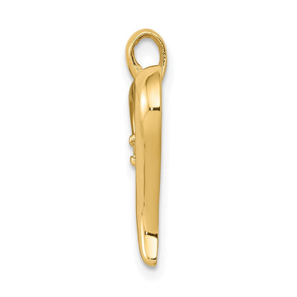 14K Gelbgold Herzanhänger mit echtem AA-Diamant