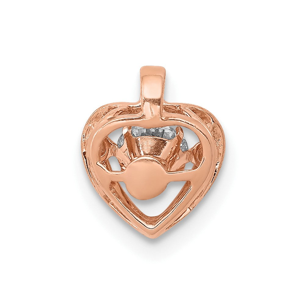Anhänger „Vibrant Heart“ aus 14K Roségold mit 0,25 ct. im Labor gezüchteten Diamanten VS/SI+ G+