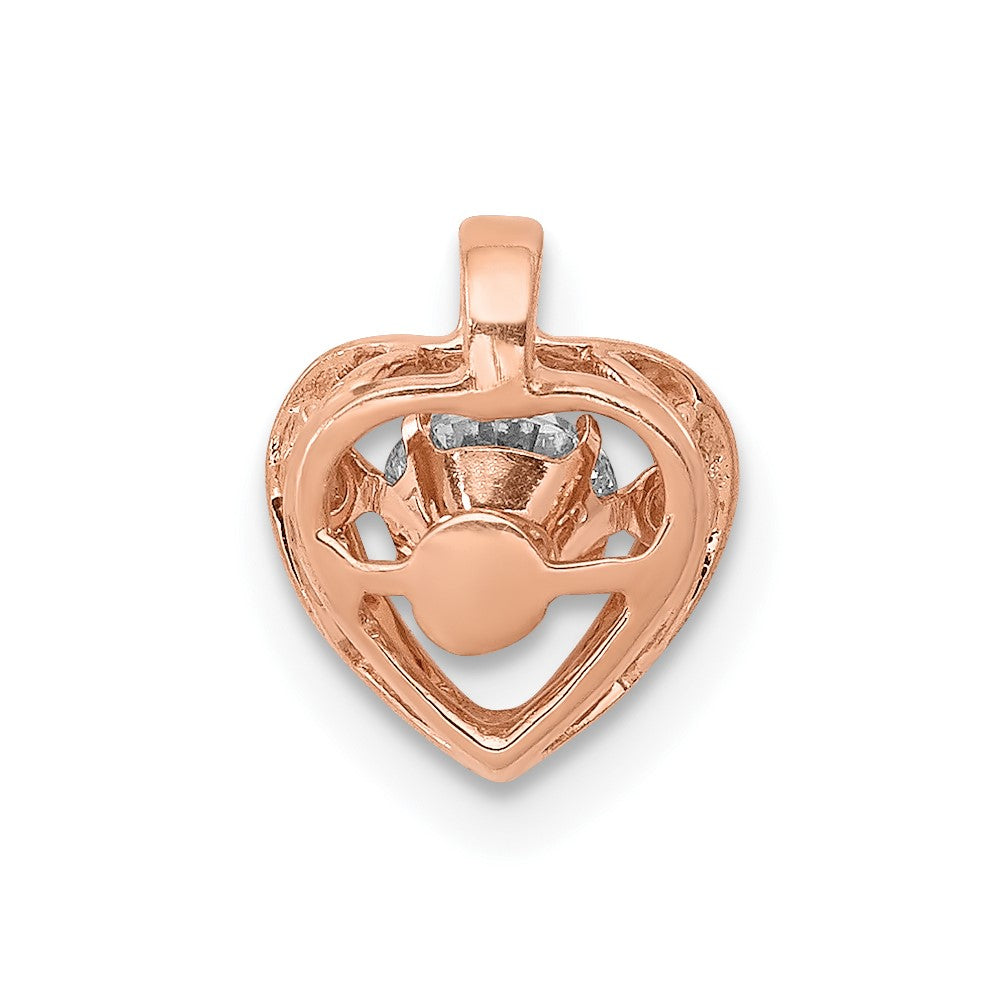 14K Roségold 0,25 ct. Lebhafter Echter Diamant-Herzanhänger