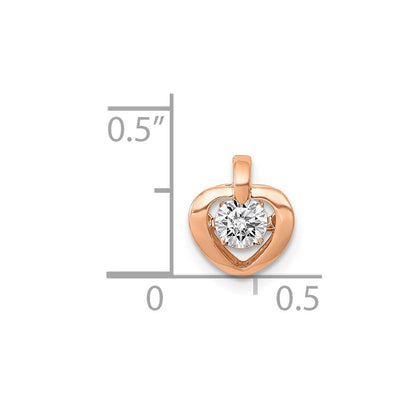 14K Roségold 0,25 ct. Lebhafter Echter Diamant-Herzanhänger