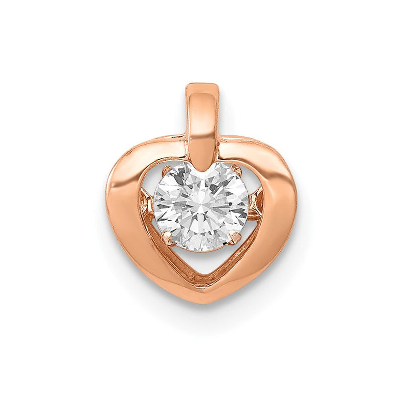 14K Roségold 0,25 ct. Lebhafter Echter Diamant-Herzanhänger