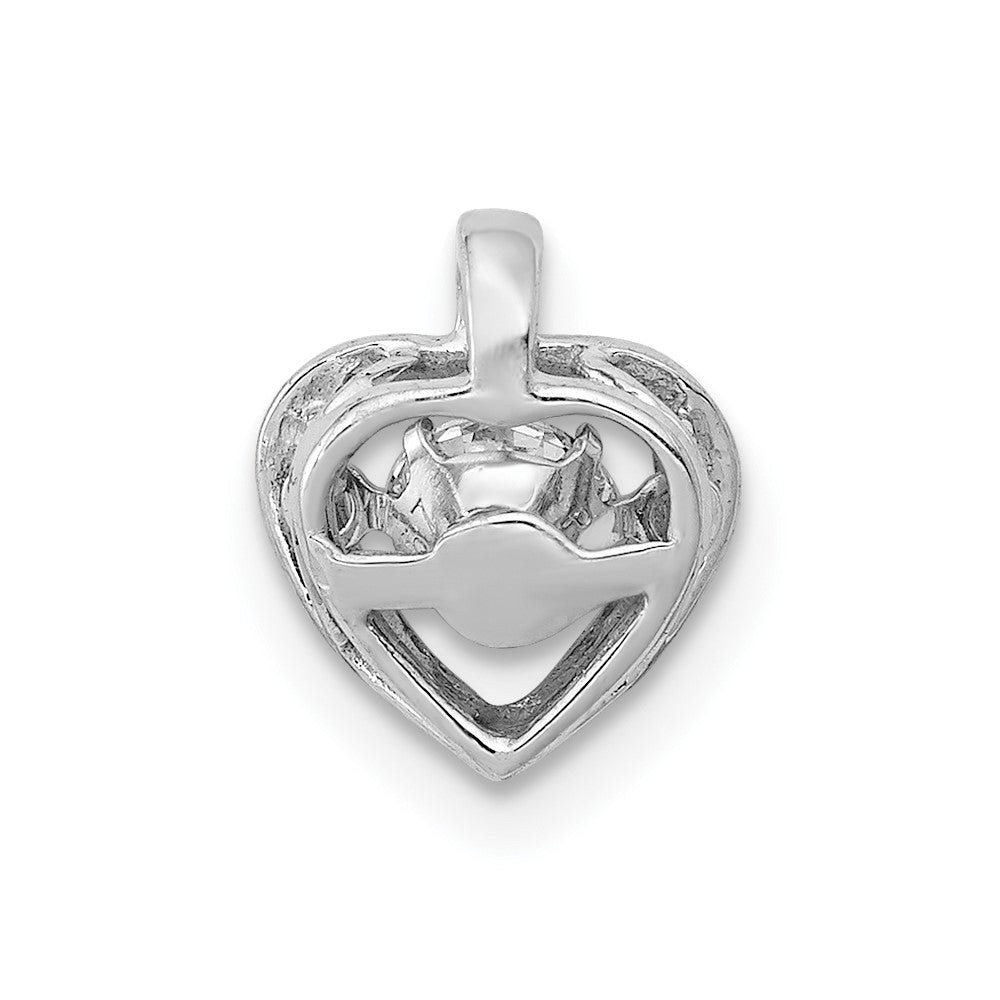 14K Weißgold Anhänger Herz mit 0,25 ct. lebhaften echten Diamanten