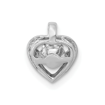 14K Weißgold Anhänger Herz mit 0,25 ct. lebhaften echten Diamanten