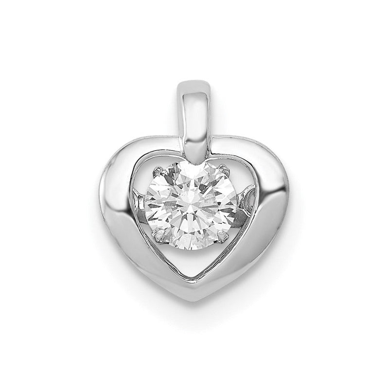 14K Weißgold Anhänger Herz mit 0,25 ct. lebhaften echten Diamanten