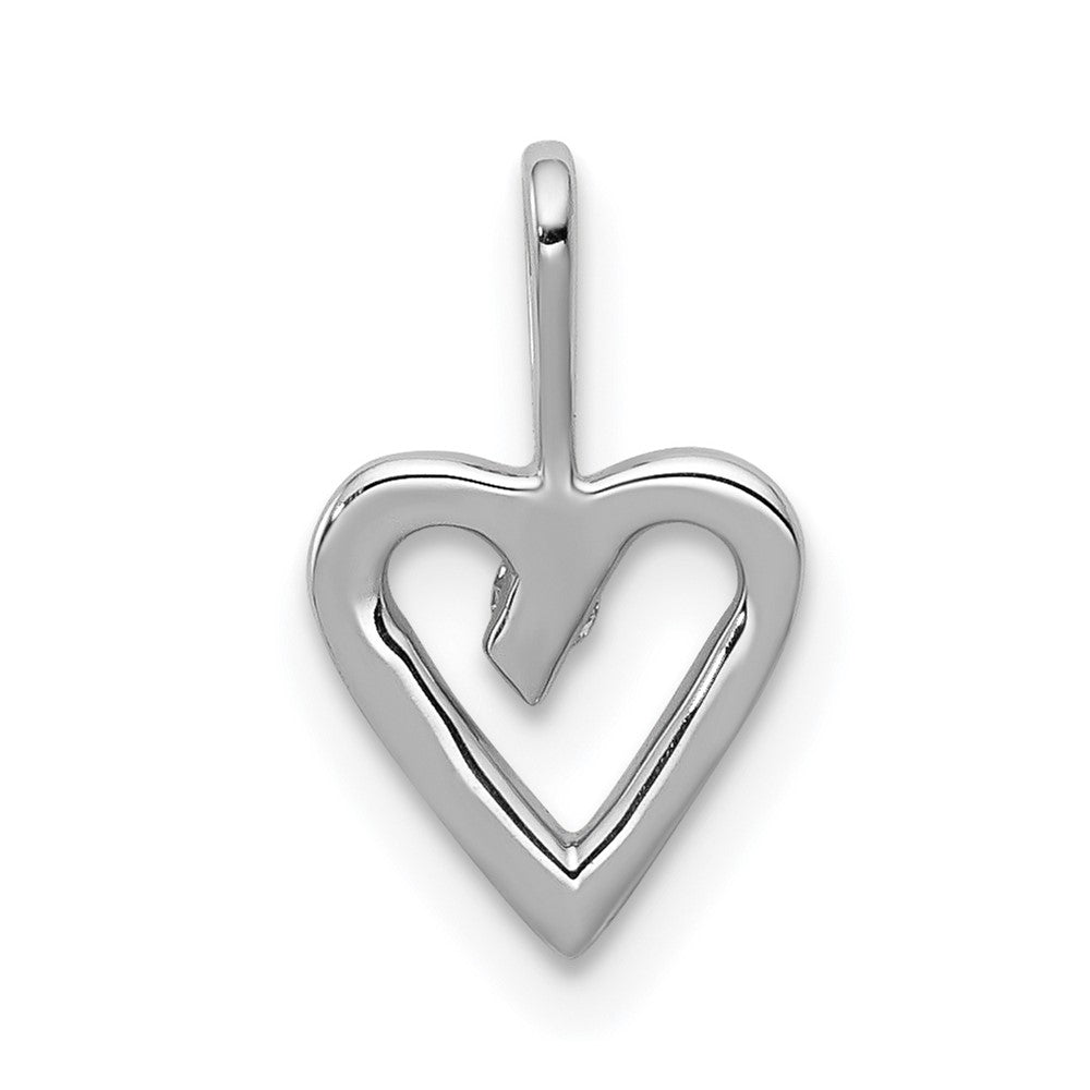 14K Weißgold 0,02 ct. Echter Diamant Herz-Anhänger