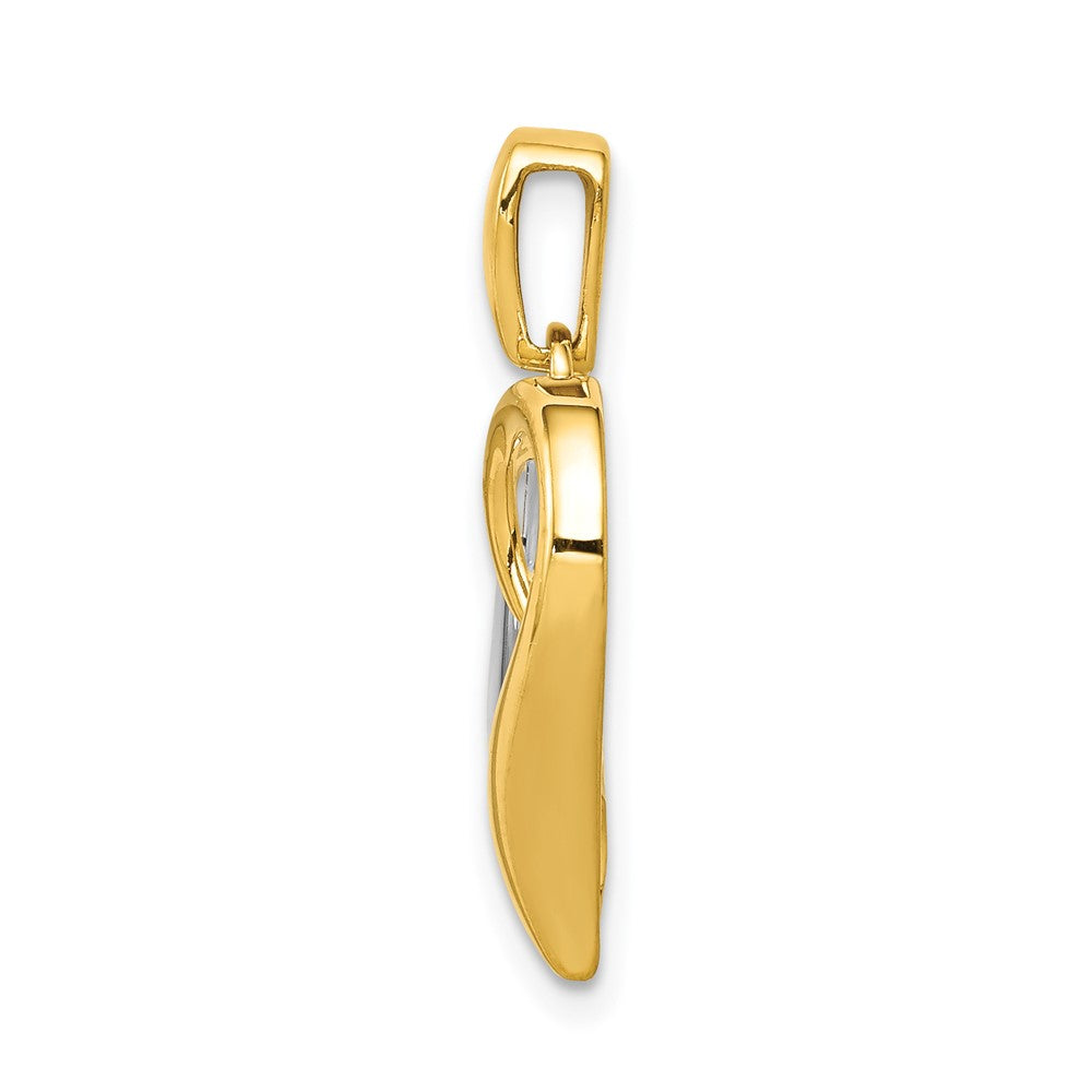 14 Karat Bicolor Gold Herz-Anhänger mit 0,067 ct. echtem Diamant