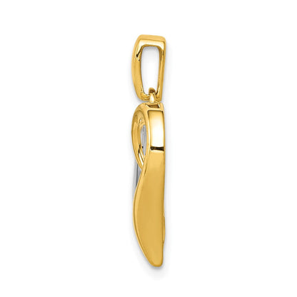 14 Karat Bicolor Gold Herz-Anhänger mit 0,067 ct. echtem Diamant