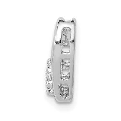 14K Weißgold 1/10ct. Echt Diamant Herz Kette Anhänger