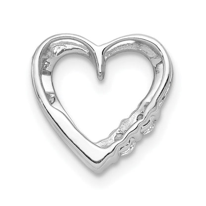 14K Weißgold 1/10ct. Echt Diamant Herz Kette Anhänger