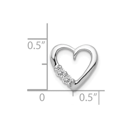 14K Weißgold 1/10ct. Echt Diamant Herz Kette Anhänger