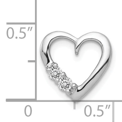 14K Weißgold 1/10ct. Diamant Herz Kette Anhänger