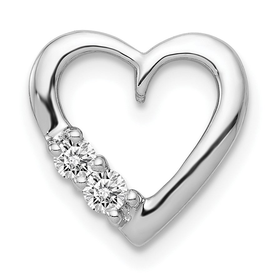14K Weißgold 1/10ct. Diamant Herz Kette Anhänger