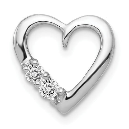 14K Weißgold 1/10ct. Diamant Herz Kette Anhänger