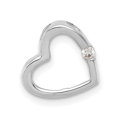 10K Weißgold Aa Diamant Herz Kette Anhänger