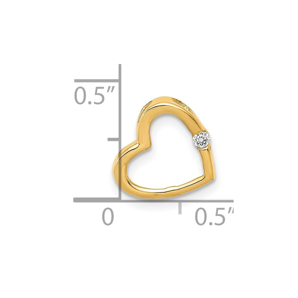 10K Gelbgold Aa Diamant Herz Kette Anhänger