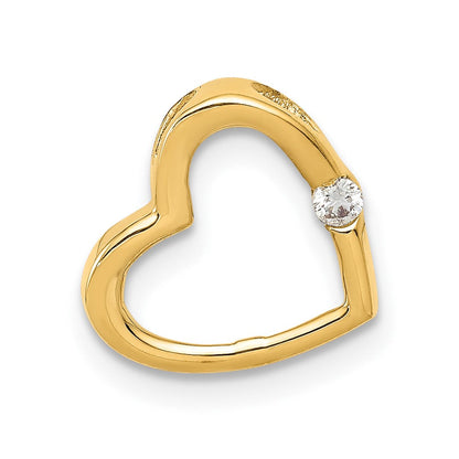 10K Gelbgold Aa Diamant Herz Kette Anhänger