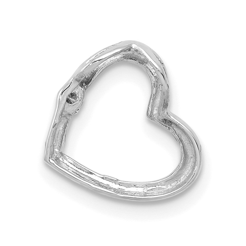 14K Weißgold Aa Echt Diamant Herz Kette Anhänger