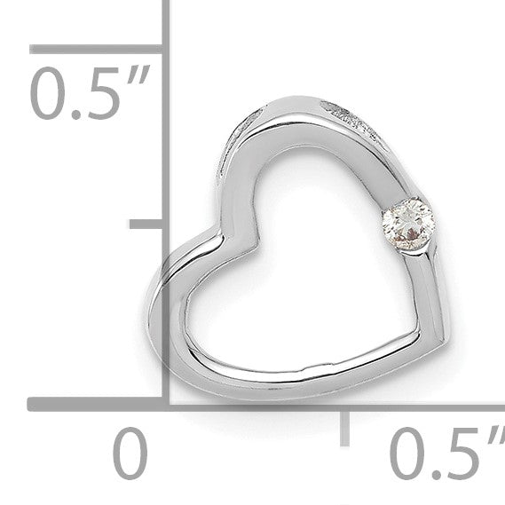 14K Weißgold Aa Echt Diamant Herz Kette Anhänger