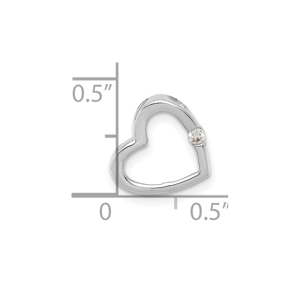 14K Weißgold Aa Echt Diamant Herz Kette Anhänger