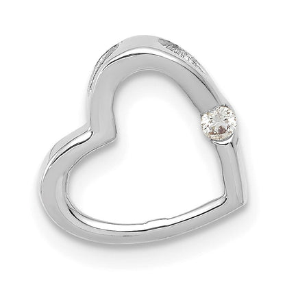 14K Weißgold Aa Echt Diamant Herz Kette Anhänger