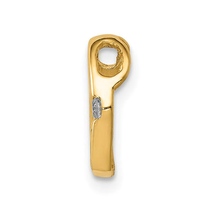 14K Gelbgold Aa Echt Diamant Herz Kette Anhänger
