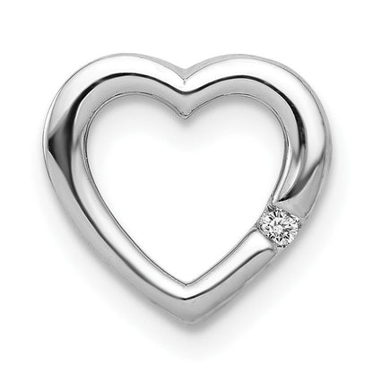 10K Weißgold.01ct. Diamant Herz Kette Anhänger