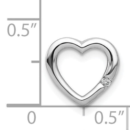 14K Weißgold.01ct. Diamant Herz Kette Anhänger