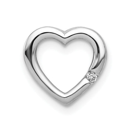 14K Weißgold.01ct. Echt Diamant Herz Kette Anhänger