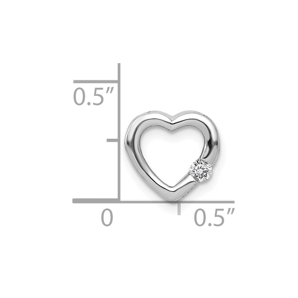 14K Weißgold 1/20ct. Echt Diamant Herz Kette Anhänger